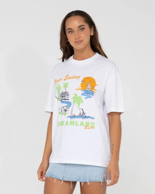 Rusty Dreamland Oversized Graphic Tee | Womens Graphic Tees