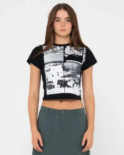 Rusty Greetings Skimmer Graphic Baby Tee | Womens Tees & Tanks