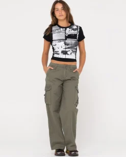 Rusty Greetings Skimmer Graphic Baby Tee | Womens Tees & Tanks