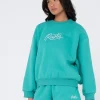 Rusty Script Oversize Crew Neck Fleece | Womens Hoodies & Fleece