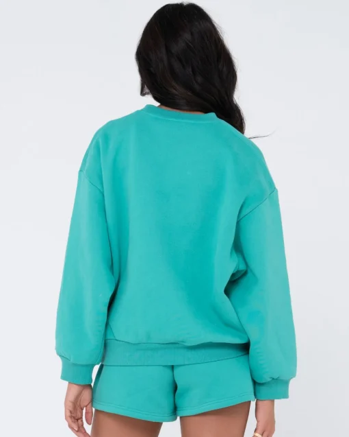 Rusty Script Oversize Crew Neck Fleece | Womens Hoodies & Fleece