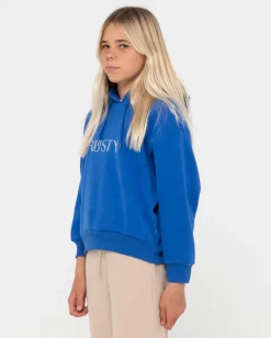 Rusty Signature Hooded Fleece Girls | Kids Tops