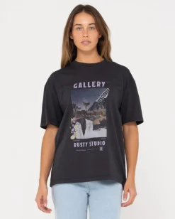 Rusty Studio Oversize Graphic Tee | Womens Graphic Tees