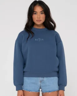 Rusty Sunrise Relaxed Crew Fleece | Womens Hoodies & Fleece