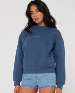 Rusty Sunrise Relaxed Crew Fleece | Womens Hoodies & Fleece