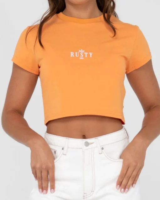 Rusty Sunrise Short Sleeve Baby Tee | Womens Tees & Tanks