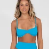 Rusty Sandalwood Textured Balconette Bikini Top | Womens Bikini Tops