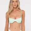 Rusty Sandalwood Textured Balconette Bikini Top | Womens Bikini Tops