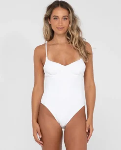Rusty Sandalwood Textured Balconette One Piece | Womens One Piece