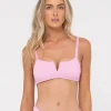 Rusty Sandalwood Textured Bralette Bikini Top | Womens Bikini Tops