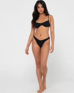 Rusty Sandalwood Textured Classic Bikini Pant Bottom | Womens Bikini Bottoms