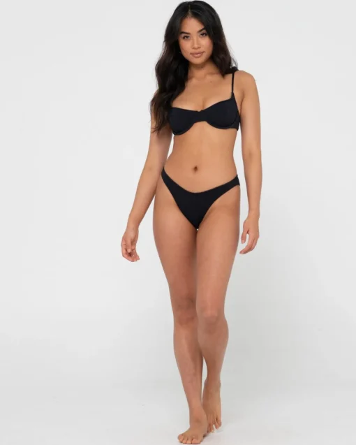 Rusty Sandalwood Textured Classic Bikini Pant Bottom | Womens Bikini Bottoms