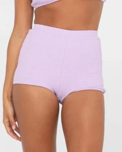 Rusty Sandalwood Textured High Waisted Surf Short | Womens Bikini Bottoms