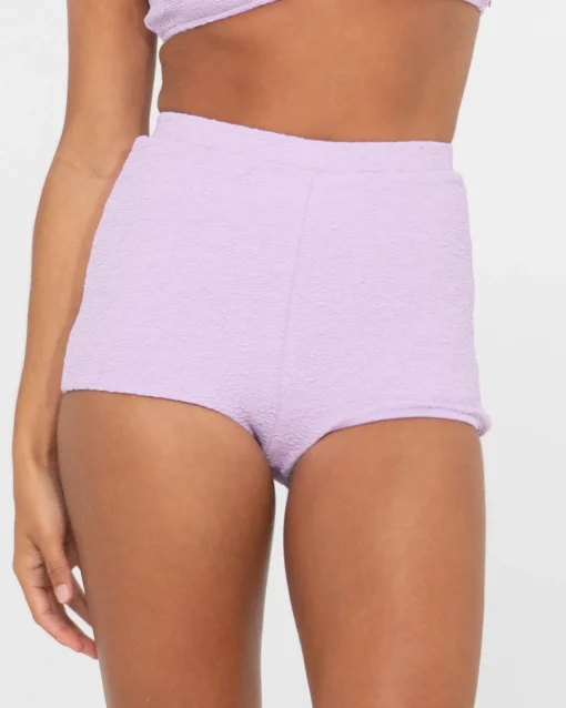 Rusty Sandalwood Textured High Waisted Surf Short | Womens Bikini Bottoms