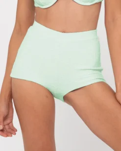 Rusty Sandalwood Textured High Waisted Surf Short | Womens Bikini Bottoms