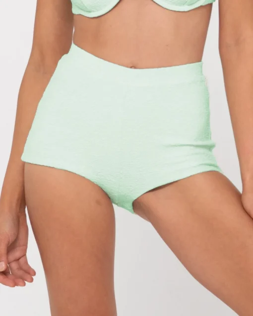 Rusty Sandalwood Textured High Waisted Surf Short | Womens Bikini Bottoms
