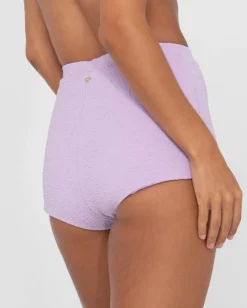 Rusty Sandalwood Textured High Waisted Surf Short | Womens Bikini Bottoms