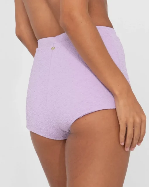 Rusty Sandalwood Textured High Waisted Surf Short | Womens Bikini Bottoms