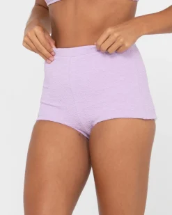 Rusty Sandalwood Textured High Waisted Surf Short | Womens Bikini Bottoms