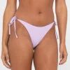 Rusty Sandalwood Textured Midi Side Ties Bikini Bottom | Womens Bikini Bottoms