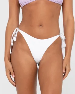 Rusty Sandalwood Textured Midi Side Ties Bikini Bottom | Womens Bikinis