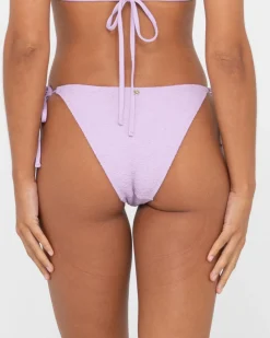 Rusty Sandalwood Textured Midi Side Ties Bikini Bottom | Womens Bikini Bottoms