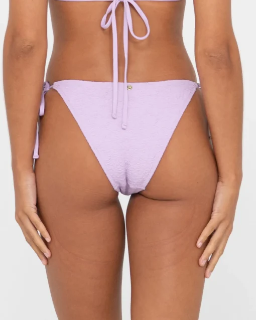 Rusty Sandalwood Textured Midi Side Ties Bikini Bottom | Womens Bikini Bottoms