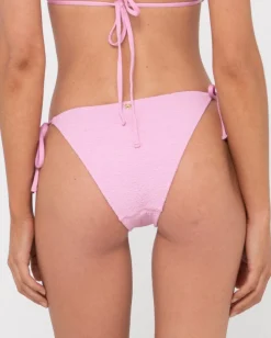 Rusty Sandalwood Textured Midi Side Ties Bikini Bottom | Womens Bikini Bottoms