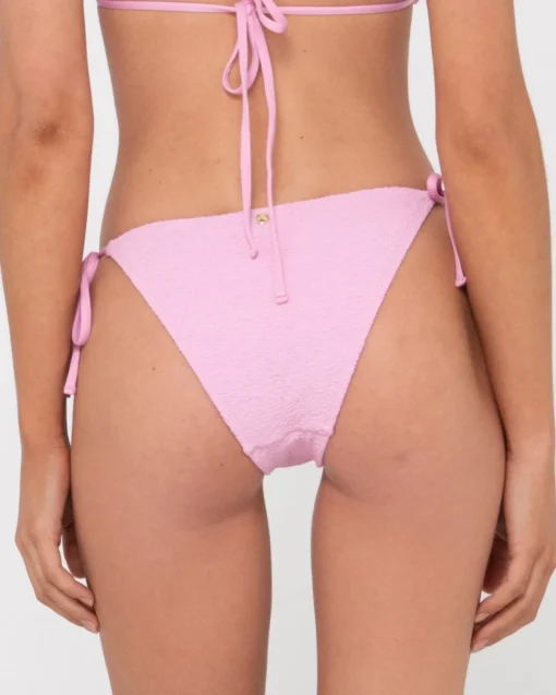 Rusty Sandalwood Textured Midi Side Ties Bikini Bottom | Womens Bikini Bottoms