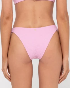 Rusty Sandalwood Textured Midi Bikini Bottom | Womens Bikini Bottoms