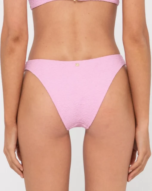 Rusty Sandalwood Textured Midi Bikini Bottom | Womens Bikini Bottoms