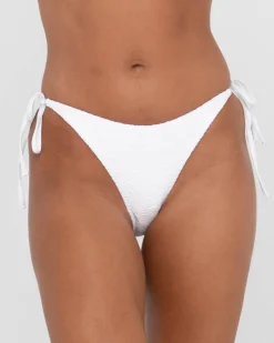 Rusty Sandalwood Textured Midi Side Ties Bikini Bottom | Womens Bikinis