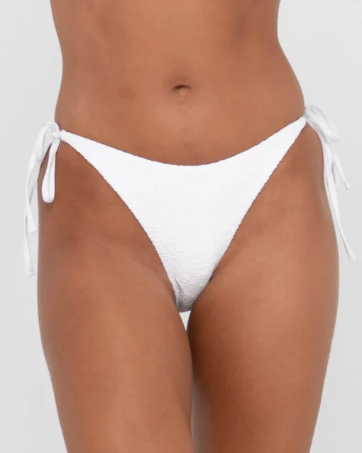 Rusty Sandalwood Textured Midi Side Ties Bikini Bottom | Womens Bikinis