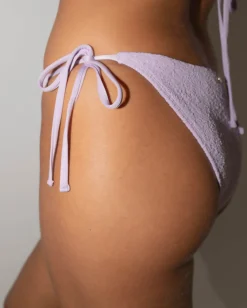Rusty Sandalwood Textured Midi Side Ties Bikini Bottom | Womens Bikini Bottoms