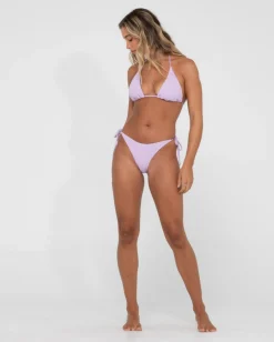 Rusty Sandalwood Textured Midi Side Ties Bikini Bottom | Womens Bikini Bottoms