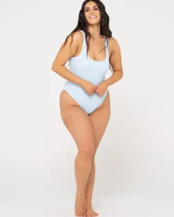 Rusty Sandalwood Textured Retro One Piece | Womens One Piece