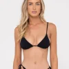 Rusty Sandalwood Textured Slick Triangle Bikini Top | Womens Bikinis