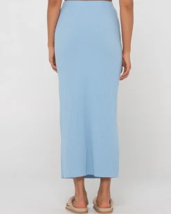 Rusty Scarlett Ribbed Mid Rise Maxi Tube Skirt | Womens Skirts