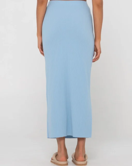 Rusty Scarlett Ribbed Mid Rise Maxi Tube Skirt | Womens Skirts