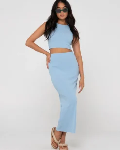 Rusty Scarlett Ribbed Mid Rise Maxi Tube Skirt | Womens Skirts