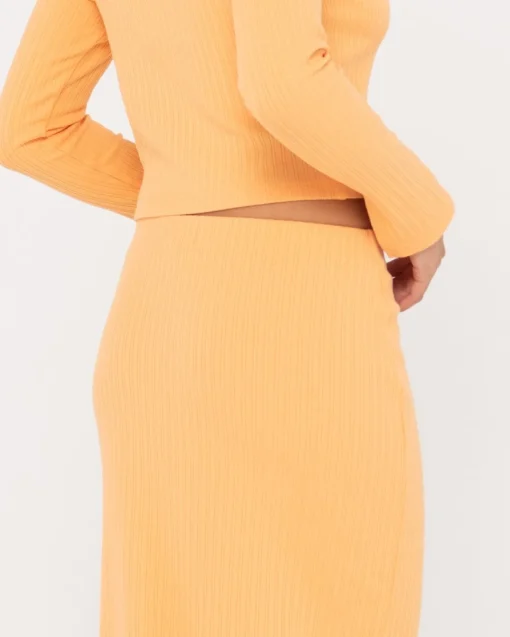 Rusty Scarlett Ribbed Mid Rise Maxi Tube Skirt | Womens Skirts