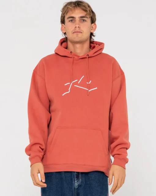Rusty Shadow R Relaxed Super Fleece Hoodie | Mens Hoodies & Fleece