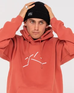 Rusty Shadow R Relaxed Super Fleece Hoodie | Mens Hoodies & Fleece