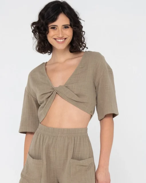 Rusty Somewhere Twisted Reversible Top | Womens Fashion Tops