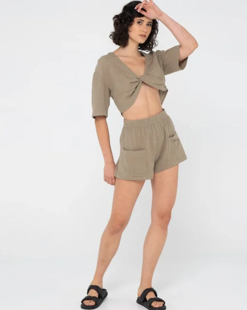 Rusty Somewhere Twisted Reversible Top | Womens Fashion Tops