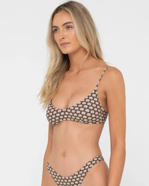 Rusty Sorrento Shell Printed Bralette Bikini Top | Womens Bikinis