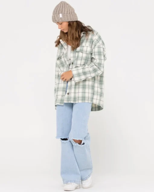 Rusty Stemming Oversized Plaid Shirt | Womens Fashion Tops