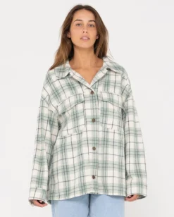 Rusty Stemming Oversized Plaid Shirt | Womens Fashion Tops