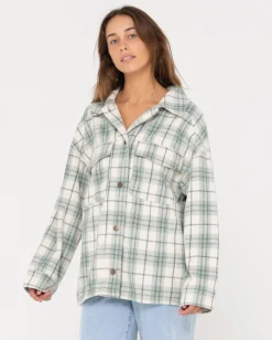 Rusty Stemming Oversized Plaid Shirt | Womens Fashion Tops