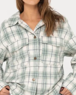 Rusty Stemming Oversized Plaid Shirt | Womens Fashion Tops